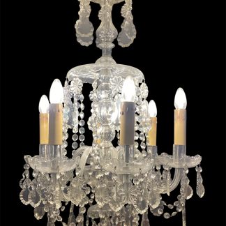 Antique English Georgian Cut Crystal Chandelier