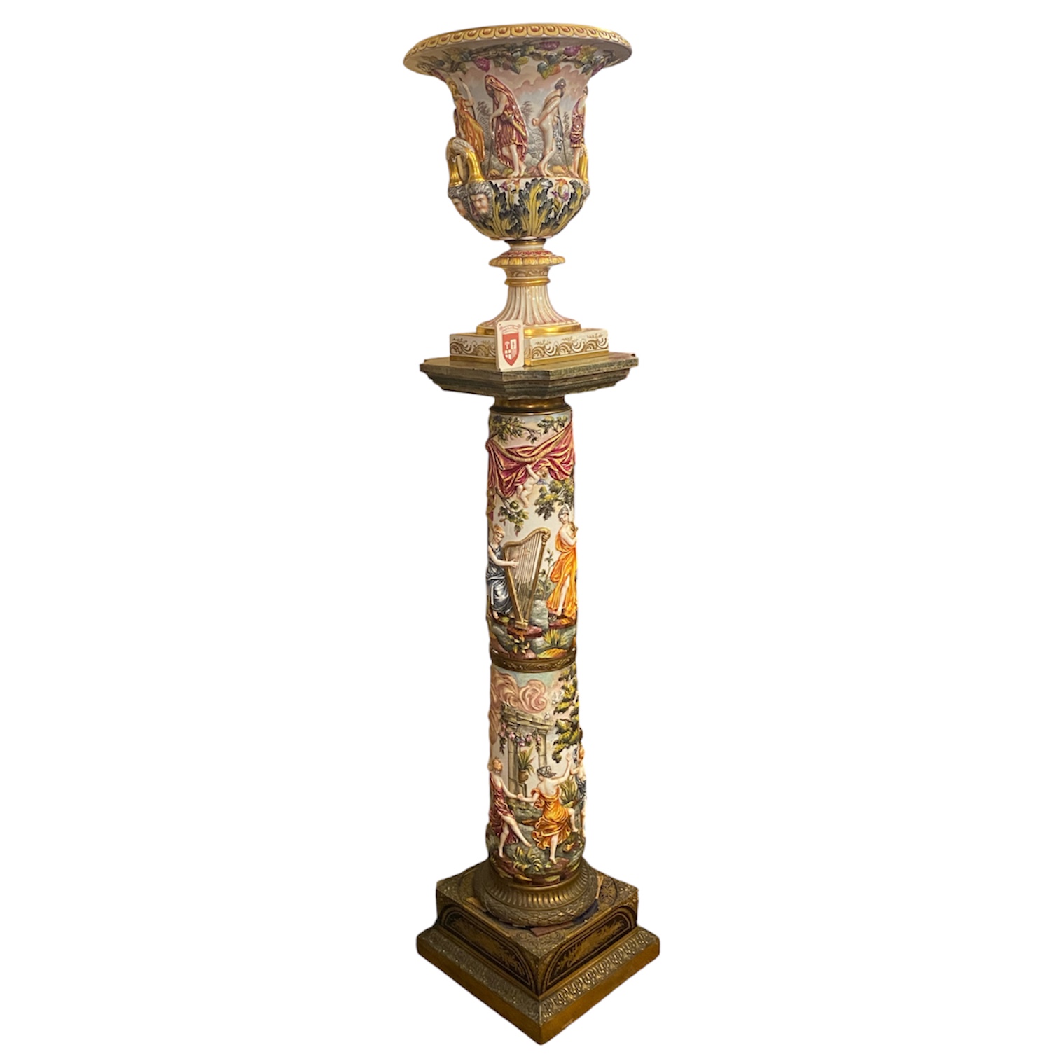 Capodimonte Porcelain Pedestal with Campana Urn