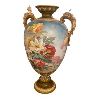 19th Century German Urn with Figural Handles