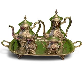 5 Piece Rogers Silver Plated Coffee/Tea Service Set