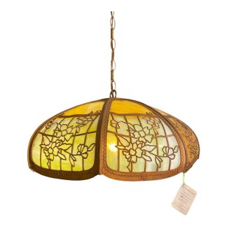 1920’s Art Nouveau Empire Slag Glass Hanging lamp