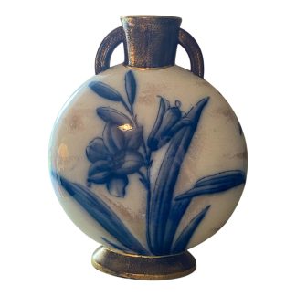 Antique William Alsager Adderley Cobalt Blue Lily Pillow Vase